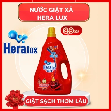 Nước giặt xả Hera Lux đỏ Giặt sạch thơm lâu, không cần xả, giảm giá 140.000đ