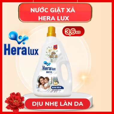 Nước giặt xả Hera Lux trắng nhẹ, làm trắng, mềm da, giảm giá 22% chỉ 140.000₫