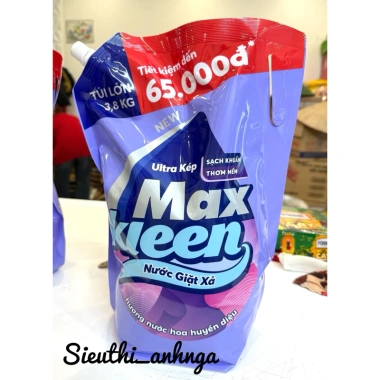 Nước Giặt Xả Max Kleen 3,8kg Hương Huyền Diệu – Giá 167.670đ Giảm Giá