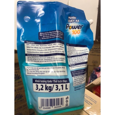 Nước giặt xả Power 100 hương nước hoa Pháp 3,2kg giảm giá 145.000 giặt sạch sâu 2
