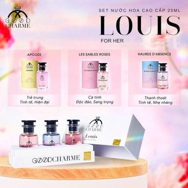 Nước hoa Good Charme Louis cho Nữ - Set 3 chai 25ml, giá ưu đãi 650k giảm mạnh