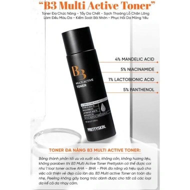 Nước Hoa Hồng B3 Đa Chức Năng Multi Active Prettyskin - Giá chỉ 450.000đ, dưỡng da, se khô, làm sáng da