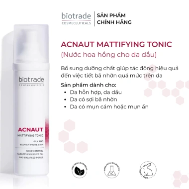 Nước hoa hồng Biotrade Acnaut Mattifying Tonic 60ml giảm bã nhờn, se khít lỗ chân lông - 823k 2