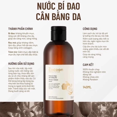 Nước Hoa Hồng Cân Bằng Da Bí Đào The Cocoon Winter Melon Toner 310ml - Giá 195k 6 Nước Hoa Hồng Cân Bằng Da Bí Đào The Cocoon Winter Melon Toner 310ml - Giá 195k 6