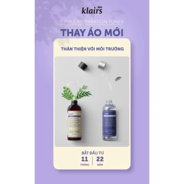 Nước hoa hồng Dears & Klairs Supple Preparation Toner 30ml/180ml - Dưỡng ẩm, cân bằng pH, chỉ 69.000đ
