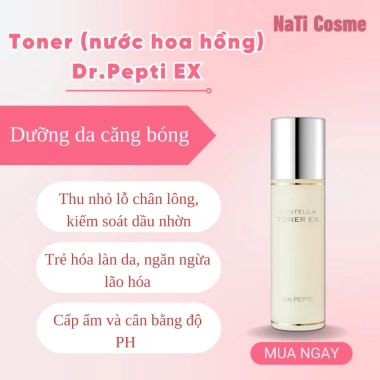 Nước hoa hồng Dr.Pepti Centella Toner 180ml - Rau má, cấp ẩm, trẻ hóa da - 335k