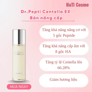 Nước hoa hồng Dr.Pepti Centella Toner 180ml - Rau má, cấp ẩm, trẻ hóa da - 335k