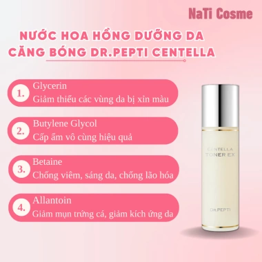 Nước hoa hồng Dr.Pepti Centella Toner 180ml - Rau má, cấp ẩm, trẻ hóa da - 335k