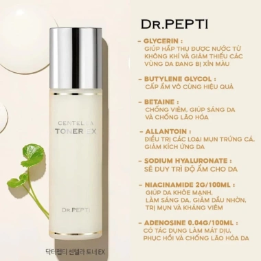 Nước Hoa Hồng Dr.Pepti Centella Toner Ex 180ml - Dưỡng Da Căng Bóng, Giá Ưu Đãi 129,360đ - Chính hãng 3