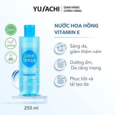 Nước hoa hồng Evoluderm 250ml Dưỡng ẩm, se khít lỗ chân lông, da mềm mịn, giảm 22%
