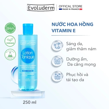 Nước hoa hồng Evoluderm 250ml Dưỡng ẩm, se khít lỗ chân lông, da mềm mịn, giảm 22%