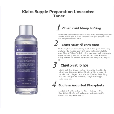 Nước hoa hồng không mùi Klairs Preparation 180ml - Dưỡng ẩm mềm da, giảm giá 259k 2 Nước hoa hồng không mùi Klairs Preparation 180ml - Dưỡng ẩm mềm da, giảm giá 259k 2