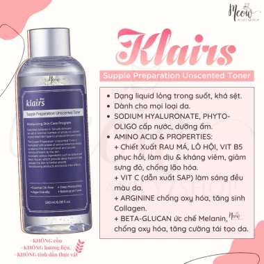 Nước hoa hồng không mùi Klairs Preparation 180ml - Dưỡng ẩm mềm da, giảm giá 259k