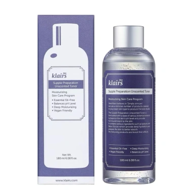 Nước Hoa Hồng Không Mùi Klairs Supple Preparation – Toner Dưỡng ẩm, mềm da, chỉ 250k
