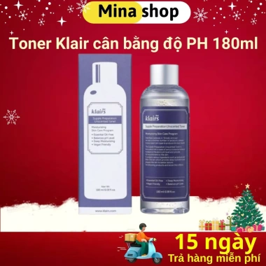 Nước hoa hồng Klairs Supple Preparation Toner 180ml không mùi, thảo dược – Dưỡng ẩm, cân bằng cho mọi loại da, giá ưu đãi 190k