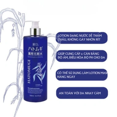 Nước hoa hồng làm trắng cấp ẩm dịu nhẹ Ý Dĩ Hatomugi – Skin Conditioner 500ml/1.000ml, giá ưu đãi 125k 3 Nước hoa hồng làm trắng cấp ẩm dịu nhẹ Ý Dĩ Hatomugi – Skin Conditioner 500ml/1.000ml, giá ưu đãi 125k 3