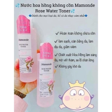 Nước hoa hồng Mamonde Rose Water Toner 250ml - Dưỡng ẩm, cân bằng da, giảm 20% chỉ 39.000đ