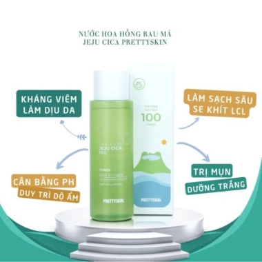 Nước Hoa Hồng Rau Má Pretty Skin Jeju Cica Toner 250ml: Dành cho Da Dầu Mụn, Da Nhạy Cảm Giảm 18% còn 365.106₫