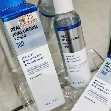 Nước Hoa Hồng Real Hyaluronic Toner 100 Wellage 200ml - Da mịn màng, Giá 289.000₫