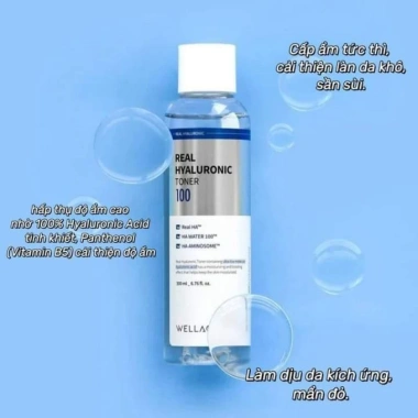 Nước Hoa Hồng Real Hyaluronic Toner 100 Wellage 200ml - Da mịn màng, Giá 289.000₫ 3 Nước Hoa Hồng Real Hyaluronic Toner 100 Wellage 200ml - Da mịn màng, Giá 289.000₫ 3