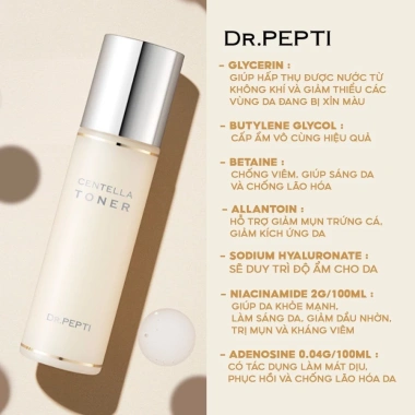 Nước hoa hồng Se Khít Lỗ Chân Lông Dr.Pepti Toner 180ml Phục hồi da, giảm lỗ chân lông, 352.000₫