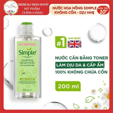 Nước hoa hồng Simple Kind To Skin Toner không cồn: Dịu nhẹ, an toàn cho mọi loại da, giảm giá 120.000₫