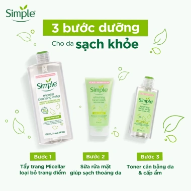 Nước hoa hồng Simple Kind To Skin Toner không cồn: Dịu nhẹ, an toàn cho mọi loại da, giảm giá 120.000₫
