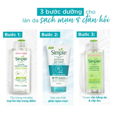 Nước hoa hồng Simple Kind To Skin Toner không cồn: Dịu nhẹ, an toàn cho mọi loại da, giảm giá 120.000₫