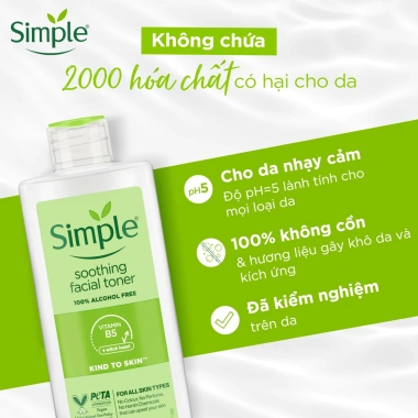 Nước hoa hồng Simple Smoothing Toner 200ml - Cân bằng da nhạy cảm, giảm giá 95.000₫ 3