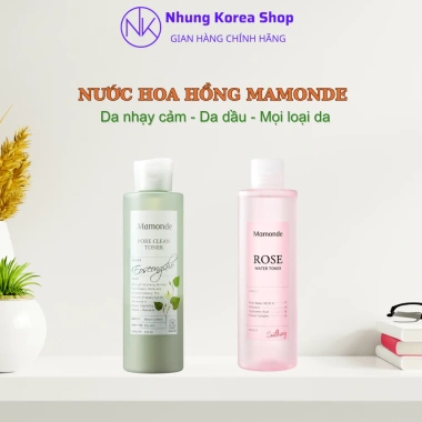 Nước hoa hồng toner Mamonde chính hãng Rose Pore Chamomile Aqua Peel Centella giá 85.000 VND