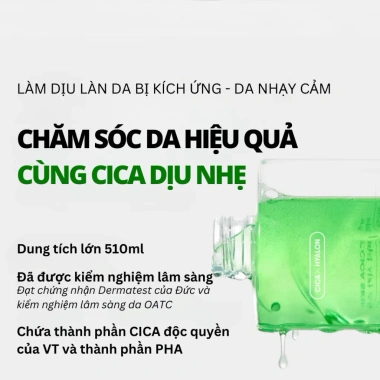 Nước Hoa Hồng VT Cosmetics CICA 510ml - Cấp ẩm sâu, dịu da nhạy cảm, chỉ 319k 4 Nước Hoa Hồng VT Cosmetics CICA 510ml - Cấp ẩm sâu, dịu da nhạy cảm, chỉ 319k 4