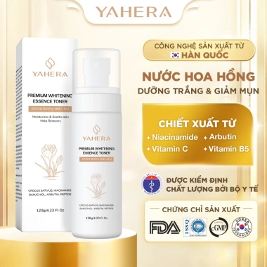 Nước hoa hồng YAHERA Premium Whitening Toner 120ml - Dưỡng trắng, sạch sâu, cân bằng pH, dưỡng ẩm, 230.000 VND
