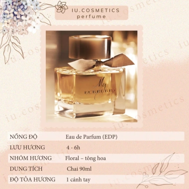 Nước hoa My Burberry nữ 90ml - Dầu thơm quyến rũ, hương tinh tế sang trọng, giá chỉ 830.000₫