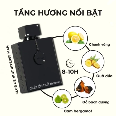 Nước Hoa Nam Armaf Club De Nuit Intense Man Mini 10ml - Nam tính, Cuốn hút, Giá 179.000₫ 4 Nước Hoa Nam Armaf Club De Nuit Intense Man Mini 10ml - Nam tính, Cuốn hút, Giá 179.000₫ 4