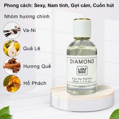 Nước hoa nam Diamond Lou'sge Parfum - Sexy, Nam tính, Gợi cảm, Cuốn hút, 106.436₫