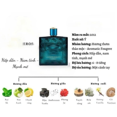 Nước hoa nam E/R.O.S.S HOT 100ml - Dầu thơm cao cấp, thiết kế sang trọng, lưu hương tốt, lịch lãm hiện đại, vip - 185.000 VND