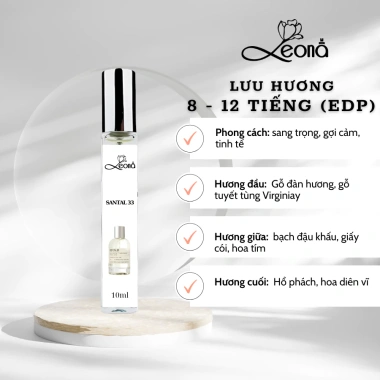 Nước hoa nam nữ Santal 33 10ml - Hương sang trọng, gợi cảm, tinh tế Flora Perfum 140.000 VND