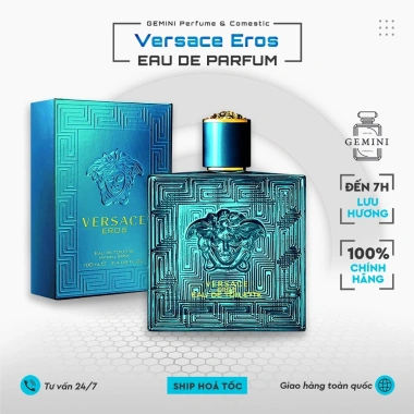 Nước hoa nam Versace Eros EDT 100ml – Nam tính, lưu hương lâu, hương quyến rũ GEMINI NH005