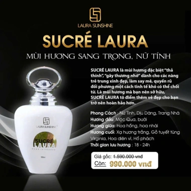 Nước hoa nữ Laura Sunshine Sucré 100ml - Nữ tính, dịu dàng, giảm còn 990k