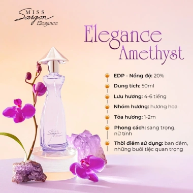 Nước hoa nữ Miss Saigon Elegance Amethyst 50ml - Hương quyến rũ, chỉ 720.000 VND 3 Nước hoa nữ Miss Saigon Elegance Amethyst 50ml - Hương quyến rũ, chỉ 720.000 VND 3