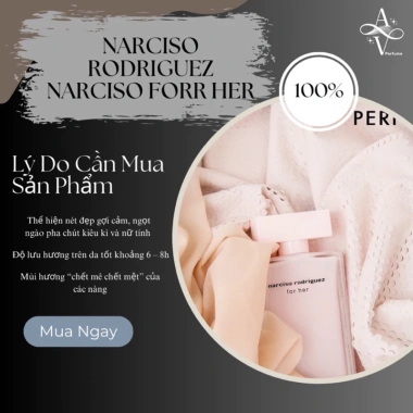 Nước hoa nữ Narciso For Her hồng nhạt 10ml Nữ tính ngọt ngào, giảm còn 205.000 VND