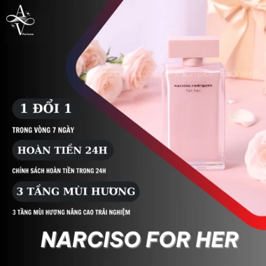 Nước hoa nữ Narciso For Her hồng nhạt 10ml Nữ tính ngọt ngào, giảm còn 205.000 VND