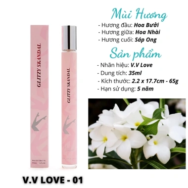 Nước hoa nữ quyến rũ thơm lâu dạng ống sang trọng 35ml V.V LOVE Diki giảm giá 30.000 VND 2