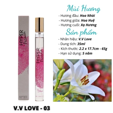 Nước hoa nữ quyến rũ thơm lâu dạng ống sang trọng 35ml V.V LOVE Diki giảm giá 30.000 VND 4