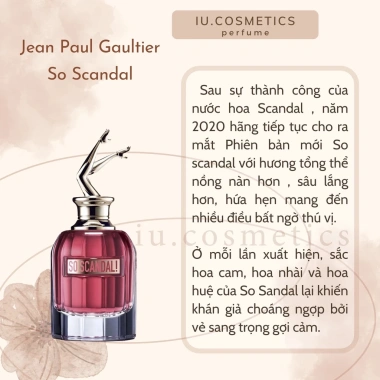 Nước hoa nữ Scandal Jean Paul Gaultier EDP 80ml - Dầu thơm quý phái, lưu hương lâu - Giá 850.000 VND 3 Nước hoa nữ Scandal Jean Paul Gaultier EDP 80ml - Dầu thơm quý phái, lưu hương lâu - Giá 850.000 VND 3