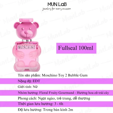 Nước hoa nữ Toy 2 Bubble Gum EDT 100ml - Dầu thơm ngọt ngào, trẻ trung, dễ thương MUNLAB 788.000₫ 2