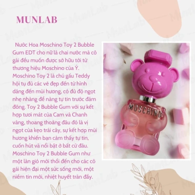 Nước hoa nữ Toy 2 Bubble Gum EDT 100ml - Dầu thơm ngọt ngào, trẻ trung, dễ thương MUNLAB 788.000₫ 3