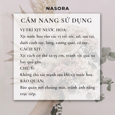 Nước hoa nữ xịt 10ml BY NASORA - Hương quyến rũ, gợi cảm, ngọt ngào, cá tính, nguyên liệu Pháp - Giá chỉ 35.000₫ 9
