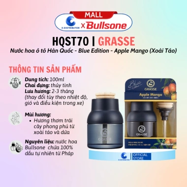 Nước hoa ô tô Bullsone Grasse Blue - Hỏa Tốc Blackberry Aqua Apple Mango Lime Chính Hãng