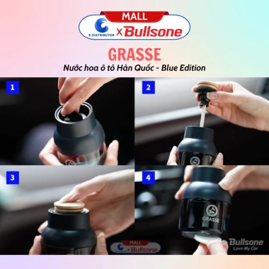 Nước hoa ô tô Bullsone Grasse Blue - Hỏa Tốc Blackberry Aqua Apple Mango Lime Chính Hãng